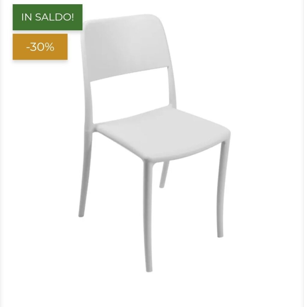 Set da 2 sedie polipropilene bianco